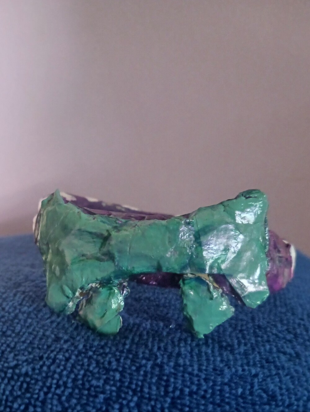 Handmade Teal and Purple Statement Bow Cuff Bracelet